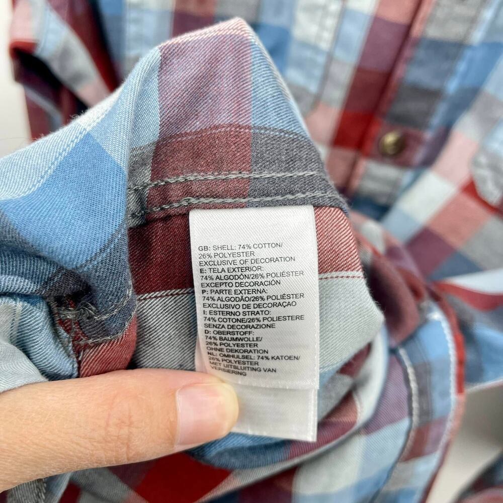 The North Face Button Down Shirt Men’s Medium Blue Red Plaid Long Sleeve‎ Casual - Picture 7 of 8